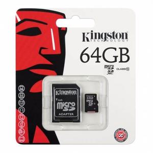 Tarjeta Micro Sd Xc 64gb Adaptador Clase 10 Kingston Sandisk