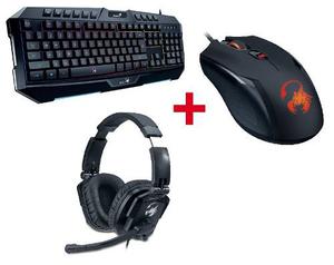 Combo Gamer Gx Teclado K20 + Mouse Ammox + Auricular Lychas