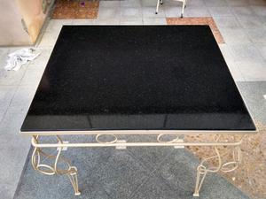 Mesa marmol negro jardin exteriores