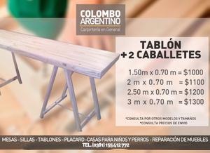 Tablones más caballetes