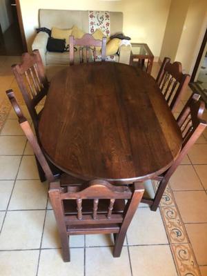 Vendo Juego De Comedor De Algarrobo Impecable!!!