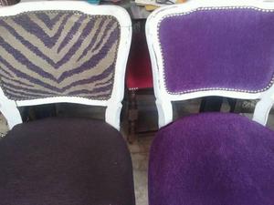 4 hermosas sillas con tapizado nuevo a eleccion