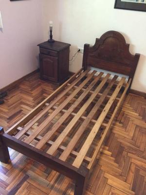 Cama de algarrobo de 1 plaza