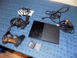 Play Station 2 + Mem 64 + 3 Joysticks (1 Inhalam) + Juegos