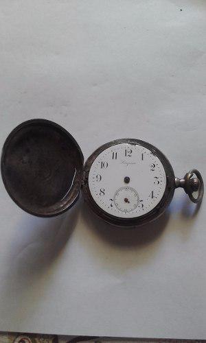 Antiguo Reloj De Bolsillo Longines Caja De Plata 3 Tapas