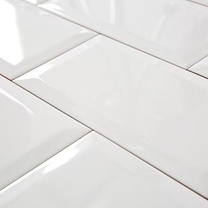 Azulejos Subway 7.5x15 Cm Blanco Brillante Biselado Marbella