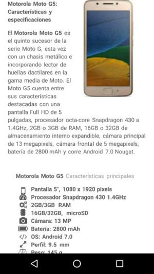 VENDO MOTO G5