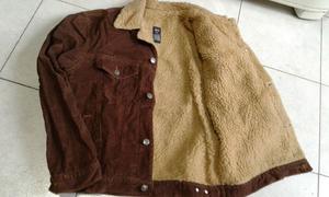 CAMPERA CORTE JEANS DE HOMBRE EN CORDEROY MARRON, FORRADA EN