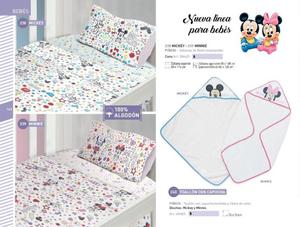 Juego. de sábanas para cuna · Mickey · Minnie