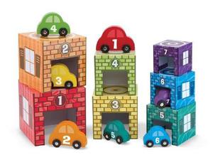 Melissa & Doug Nesting And Sorting Garages And Cars With 7 G