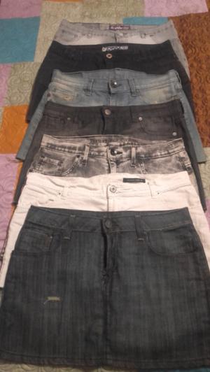 Polleras mini de jeans