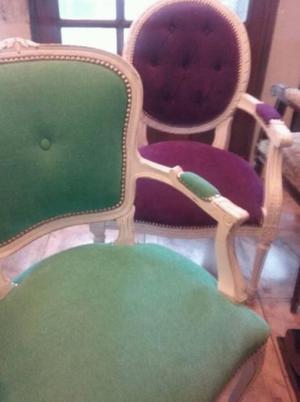 VENDO 2 preciosos sillones de estilo "LUIS XV" reciclados a