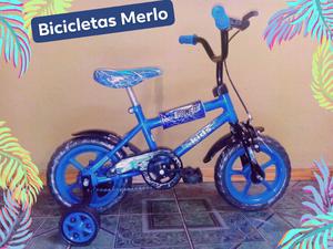 Bicicleta rodado 12 para niños Azul