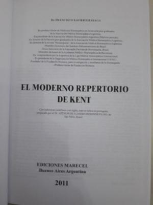 Homeopatía Moderno Repertorio de Kent