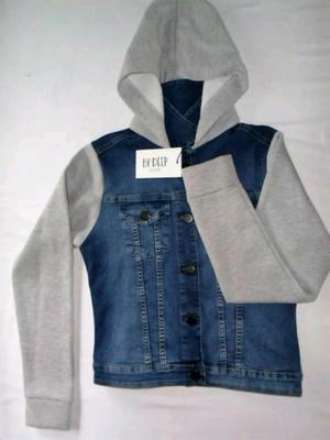 Campera de jean mujer combinada