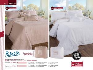 PALETTE · Kit EGEO · 5 piezas 100% algodón QUEEN SIZE