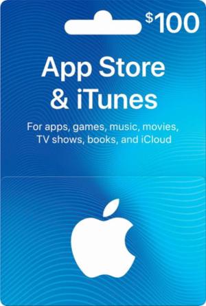 Tarjeta Gift Card para App Store y iTunes de 100 U$D