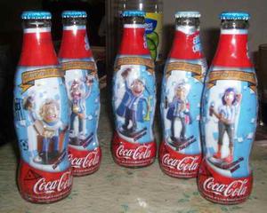 5 Botellas Coca Cola Minihinchas  Llenas