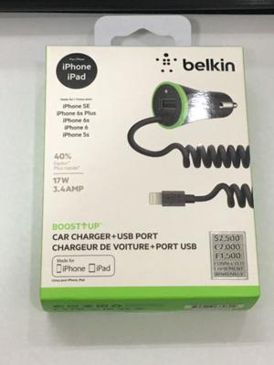 Cargador original Belkin para auto iPhone