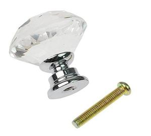 Tiradores Cristal Diamante Transparente - Tornillo - 30 Mm