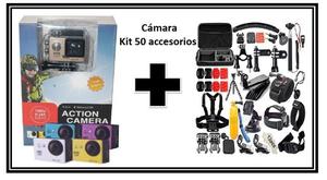 Cámara Action + Kit 50 accesorios