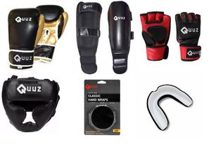 Kit Kick Boxing:guantes+mma+tibiales+cabezal+vendas+bucal