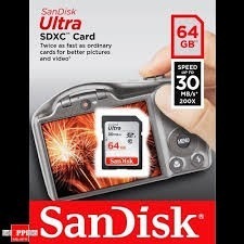 Sandisk Ultra Sdxc 64 Gb - 30 Mb/s. Clase 10 - Originales.
