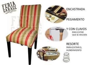 sillas vestidas en ecocuero o chenille