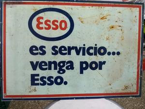 Cartel de estación de servicio Esso - simil retro
