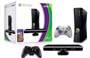 Consola Xbox 360 Slim 4gb +flash+ Kinect +2joystick Poco Uso