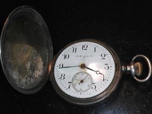 Antiguo Reloj De Bolsillo Elgin Plata 925 Sellado 4 Tapas