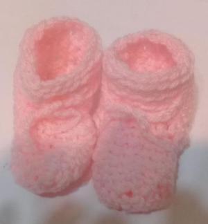 ESCARPINES -ROSA BEBE TEJIDOS AL CROCHET