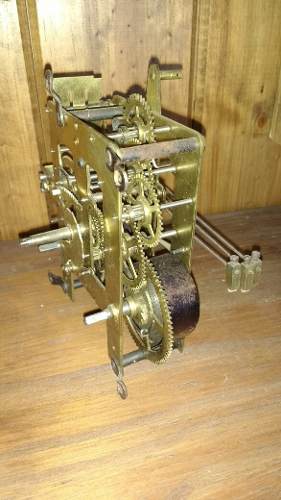 Maquina Reloj Antiguo A Cuerda Con Tres Martillos