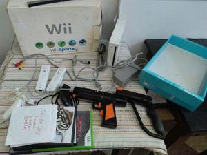 Nintendo Wii En Caja + 2 Controles + Nunchuck + Juegos
