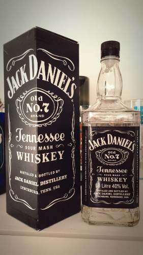 Botella Vacía De Jack Daniels 1 Litro Con Caja