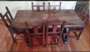 antiguo juego de comedor de algarrobo