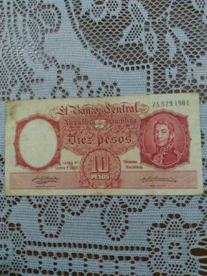 Billete 10 pesos moneda nacional