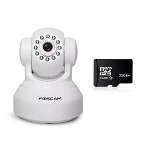 Camara Ip Foscam Fip Wifi Hd, P2p Blanca + M. Sd 32gb