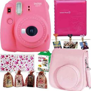Instax Mini 9 Rosa Polaroid 20 Foto Funda Álbum Broche