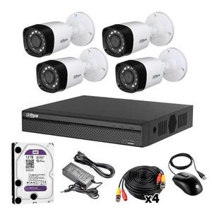 Kit Seguridad Dahua Dvr 4 Hd 720p 4 Cámaras Disco 1tb Cctv