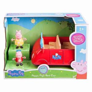 Peppa Pig Auto Rojo Con Sonido + Peppa + Mamá Pig Original
