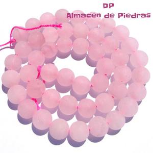 Perlas De Piedra Natural Cuarzo Rosa Mate 8mm
