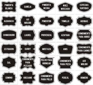 Etiquetas para Frascos Condimentos Especias