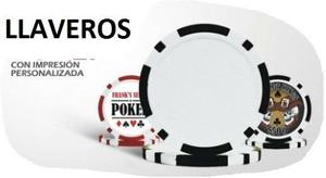 Llaveros Fichas Poker Casino Plasticas Personalizadas 20%...