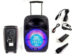 PARLANTE GRANDE BLUETOOTH, MICROFONO KARAOKE, CON LUCES Y