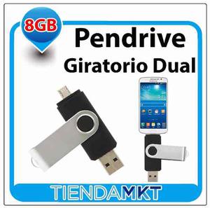 Pendrive 8gb Giratorio Otg - Incluye Logo Full De Su Empresa