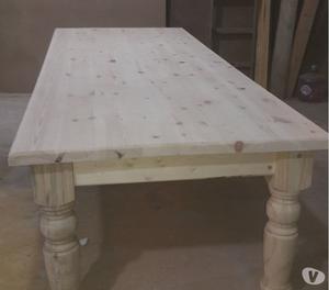 mesas nuevas de pinotea y pino y carpinteria en general