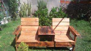 Banco doble para jardin