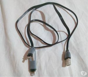 CABLE USB LUJO 2 EN 1 IPHONE SAMSUNG ETC $ 75