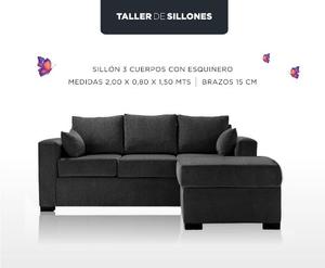 Sillón 3 Cuerpos Esquinero Chenille Fábrica